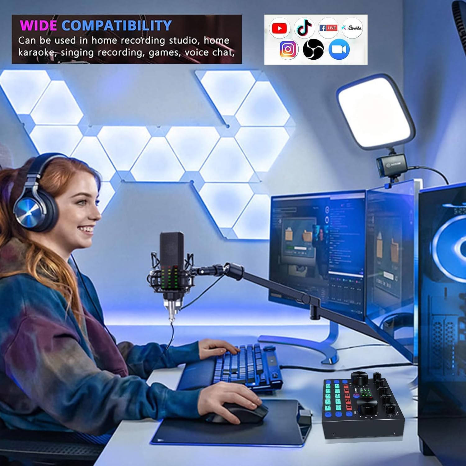 カラオケセットDJ ミキサーライブ サウンドカード ボイスチェンジャー配信機材 7123Lcc7+AL._AC_UL210_SR210,